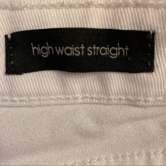 Ella Moss white high waist straight raw hem jeans - Picture 3 of 10